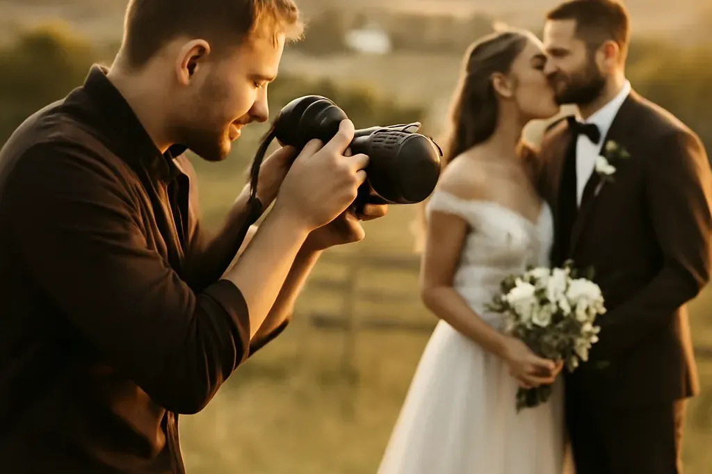 Thomas Vidal, photographe destination wedding, en action lors d'un mariage en campagne d'Europe de l'Est
