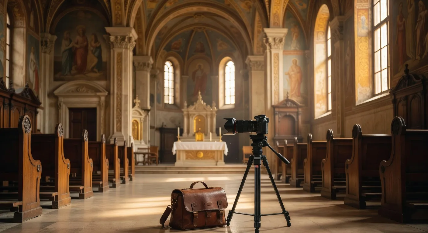 Photographe de mariage professionnel en Europe de l'Est avec son équipement éditorial